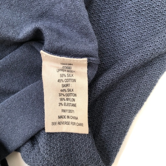 Silk and Cotton Jigsaw dress. Blue-grey colour. Fitted bottom loose top.… - Picture 9 of 9